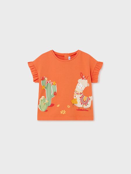 Mayoral T-Shirt 1013 Pomarańczowy Regular Fit. Brązowe koszulki dziewczęce Mayoral, m, bez wzorów, z bawełny, bez ramiączek. Za 69.99 zł.