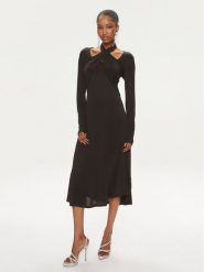 Bruuns Bazaar Sukienka codzienna Galathea BBW3873 Czarny Slim Fit. Czarne sukienki damskie Bruuns Bazaar, na co dzień, s, bez wzorów, z syntetyku, bez kołnierzyka, bez ramiączek, proste. Za 449.99 zł.