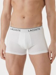 Lacoste Komplet bokserek 5H9002 Biały. Białe bokserki męskie Lacoste, bez wzorów, z bawełny. Za 179.99 zł.