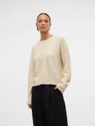 Vero Moda Sweter w kolorze kremowym rozmiar: XS. Brązowe swetry klasyczne damskie Vero Moda, xs, bez kołnierzyka. Za 39.58 zł.