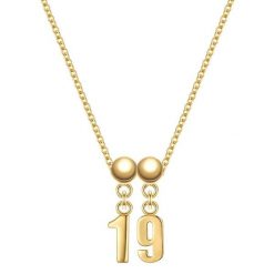 Glanzstücke München Komplet (łańcuszek + charm) Cyfra 19 Srebro wysokiej próby Żółte złoto Naszyjniki 1 ct Damski. Żółte naszyjniki damskie Glanzstücke München, pozłacane. Za 169.99 zł.