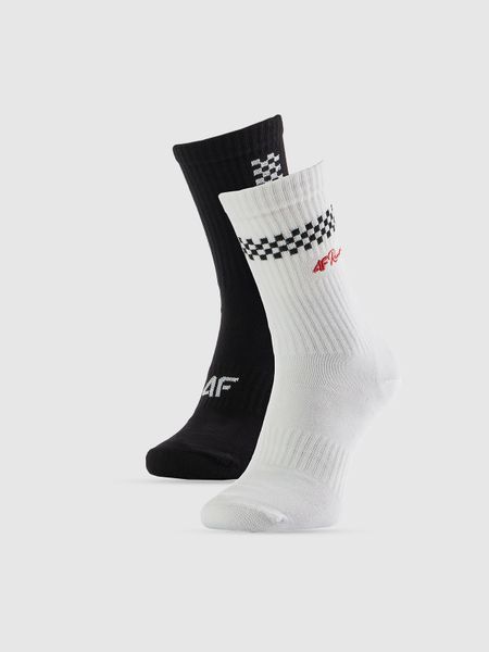 4F Skarpetki długie (2-pack) męskie - multikolor 43-46. Skarpetki męskie 4f, bez wzorów, z bawełny. Za 49.99 zł.