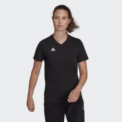Koszulka Entrada 22. Czarne bluzki damskie Adidas, xs, bez wzorów, sportowe, bez kołnierzyka, bez ramiączek. Za 75.00 zł.