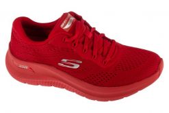 Buty sportowe damskie, Arch Fit 2.0 - Chromatic Flow. Czerwone buty sportowe na co dzień damskie Skechers, bez wzorów, z materiału, trekkingowe. Za 349.99 zł.