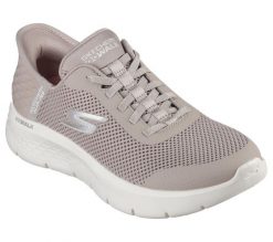 Buty sportowe Skechers Go Walk Flex Grand. Brązowe buty sportowe na co dzień damskie Skechers, bez wzorów, z materiału. Za 299.99 zł.