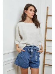 Fleur de Lin Lniana bluzka "Georginia" w kolorze kremowym rozmiar: XL. Brązowe bluzki damskie Fleur de Lin, xl, bez wzorów, ze lnu, bez kołnierzyka, bez ramiączek. Za 149.31 zł.