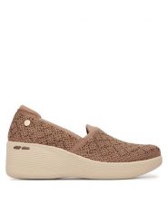 Skechers Półbuty Martha Stewart: Pier-Lite - My Reflection 188019/MOC Brązowy. Brązowe półbuty damskie Skechers, bez wzorów, z materiału, bez obcasa, na koturnie. Za 339.99 zł.