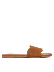 Pieces Klapki 17156838 Brązowy. Brązowe klapki damskie Pieces, bez wzorów, ze skóry, bez obcasa. Za 129.99 zł.