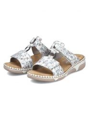 Rieker Klapki w kolorze białym rozmiar: 37. Białe klapki damskie Rieker, bez wzorów, bez obcasa, na koturnie. Za 162.11 zł.