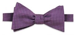 Fioletowa Elegancka Wiązana Mucha -EM Men's Accessories- Męska, Wrzosowa, w Drobny Rzucik. Fioletowe krawaty i muchy męskie Em men's accessories, bez wzorów, eleganckie. Za 59.99 zł.