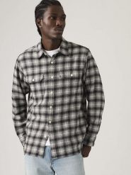 Levi's Koszula flanelowa - Regular fit - w kolorze czarno-białym rozmiar: XL. Czarne koszule męskie Levi's, s, bez wzorów, z bawełny, bez kołnierzyka, bez ramiączek. Za 144.95 zł.