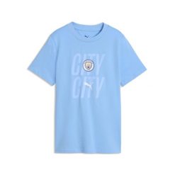 Młodzieżowa koszulka Manchester City ftblCulture PUMA. Niebieskia t-shirty sportowe męskie Puma, m, z bawełny, bez ramiączek, do piłki nożnej. Za 109.00 zł.