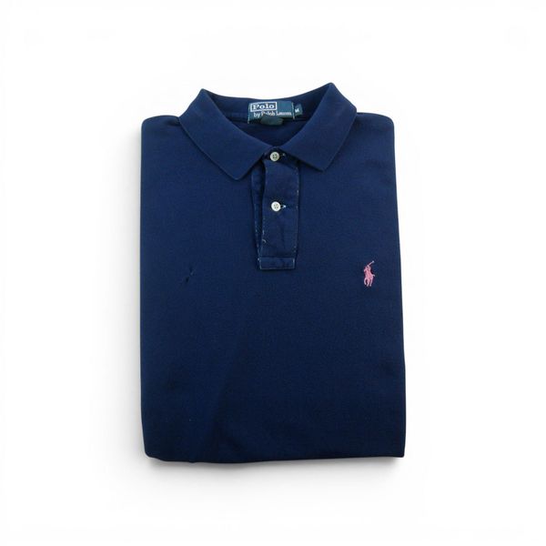 Second life - Polo Ralph Lauren koszulka męska z krótkim rękawem - Stan dobry. Niebieskie koszulki polo męskie Ralph Lauren, m, bez wzorów, z materiału, bez ramiączek. Za 85.16 zł.