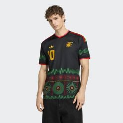 Koszulka wyjazdowa Jamaica 26. Czarne t-shirty sportowe męskie Adidas, bez ramiączek, do piłki nożnej, climacool (adidas). Za 439.00 zł.