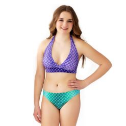 Bikini Syrenki Sirene Green Magic Ariel JS. Fioletowe bikini damskie SUN TAILS, bez wzorów. Za 323.22 zł.