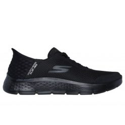 Buty Skechers Go Walk Flex Hands Up M 216324BBK czarne. Czarne buty sportowe na co dzień męskie z dzianiny, bez zapięcia, trekkingowe. Za 479.69 zł.