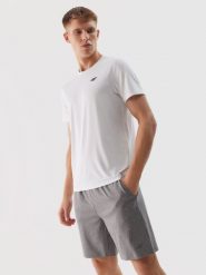 4F Spodenki treningowe szybkoschnące męskie - szare S. Szare szorty sportowe męskie 4f, l, z dzianiny, na fitness i siłownię. W wyprzedaży za 49.99 zł.