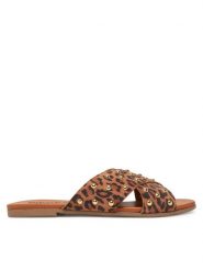 Pieces Klapki 17156837 Brązowy. Brązowe klapki damskie Pieces, bez wzorów, ze skóry, bez obcasa. Za 159.99 zł.