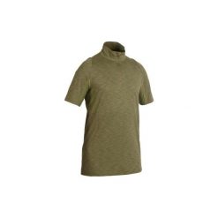 Koszulka myśliwska z krótkim rękawem 500 oddychająca. Brązowe t-shirty sportowe męskie SOLOGNAC, xl, z bawełny, bez ramiączek. Za 59.99 zł.