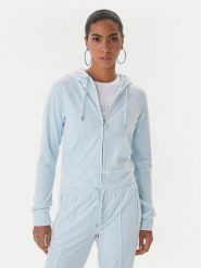 Juicy Couture Bluza Madison JCWAS225306 Błękitny Slim Fit. Niebieskie bluzy bez kaptura damskie Juicy Couture, l, z syntetyku. Za 439.99 zł.