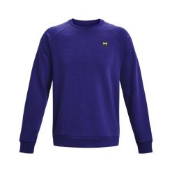 Bluza męska Under Armour Rival Fleece Crew. Niebieskie bluzy bez kaptura męskie Under Armour, bez wzorów, sportowe, bez kołnierzyka, bez ramiączek. Za 159.99 zł.