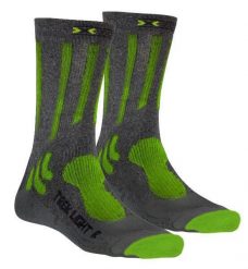 Skarpety sportowe X-socks Trekking Light. Szare skarpetki damskie X-Socks, bez wzorów, z materiału. Za 30.49 zł.