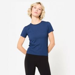 Koszulka do jogi damska Kimjaly krótki rękaw. Czarne t-shirty damskie KIMJALY, xs, bez wzorów, z elastanu, bez kołnierzyka. Za 79.99 zł.