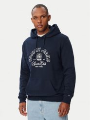 Tommy Jeans Bluza Sports Club DM0DM23153 Granatowy Regular Fit. Niebieskie bluzy bez kaptura męskie Tommy Jeans, m, z bawełny. Za 489.99 zł.