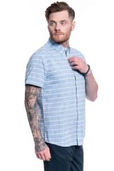 MĘSKA KOSZULA MATERIAŁOWA MUSTANG CHRIS STRIPE SHIRT 1009560 11727. Koszule męskie Mustang, m, bez wzorów, z materiału, bez kołnierzyka, bez ramiączek. W wyprzedaży za 49.99 zł.