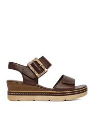 Remonte Sandały CEO-D2L53-25 Brązowy. Brązowe sandały damskie Remonte, bez wzorów, ze skóry, bez obcasa, na koturnie. Za 379.99 zł.