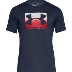 Koszulka treningowa męska Under Armour Boxed Sportstyle Ss. Niebieskie t-shirty sportowe męskie Under Armour, m, bez ramiączek, do piłki nożnej. W wyprzedaży za 79.67 zł.