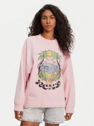 Roxy Bluza ERJFT04997 Różowy Relaxed Fit. Czerwone bluzy bez kaptura damskie Roxy, s, z bawełny. Za 129.99 zł.