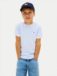 Tommy Hilfiger T-Shirt KB0KB06879 Niebieski jasny Regular Fit. Niebieskie t-shirty chłopięce Tommy Hilfiger, bez wzorów, z bawełny, bez ramiączek. Za 109.99 zł.