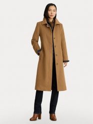 LAUREN RALPH LAUREN Płaszcz wełniany 297P23444001 Brązowy jasny Regular Fit. Brązowe płaszcze damskie Lauren Ralph Lauren, na zimę, bez wzorów, z wełny. Za 2,199.00 zł.