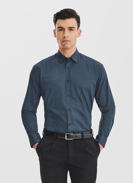 PAKO LORENTE - Czarna koszula męska wzór geometryczny. Czarne koszule męskie Pako Lorente, na jesień, m, bez wzorów, z bawełny, bez kołnierzyka, bez ramiączek. Za 119.99 zł.