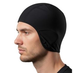 Termiczna czapka pod kask. Czarne czapki męskie C-LAB, bez wzorów, sportowe. Za 123.25 zł.