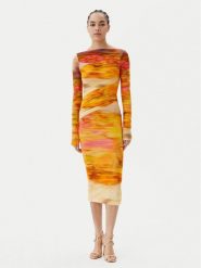 PINKO Sukienka koktajlowa Beggin Abito 104838 A2G1 Kolorowy Slim Fit. Sukienki damskie Pinko, l, bez wzorów, z syntetyku, wizytowe, bez kołnierzyka, bez ramiączek. Za 1,099.00 zł.