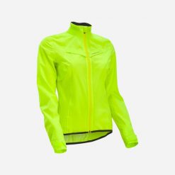Kurtka rowerowa przeciwdeszczowa damska Van Rysel Racer. Zielone kurtki damskie VAN RYSEL, xl, bez kaptura. Za 159.99 zł.