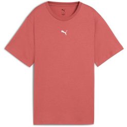 Koszulka Puma Ess Relaxed Tee, Dla obu płci. Czerwone t-shirty damskie Puma, bez wzorów, z bawełny, bez kołnierzyka. Za 190.00 zł.