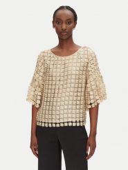 Bruuns Bazaar Bluzka Carisa BBW4529 Złoty Loose Fit. Żółte bluzki damskie Bruuns Bazaar, bez wzorów, z syntetyku, bez ramiączek. Za 439.99 zł.