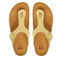 Japonki Scholl. Żółte klapki damskie Scholl, bez wzorów, bez obcasa. Za 255.99 zł.