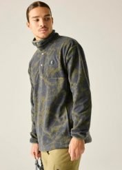 Męska bluza polarowa z nadrukiem i zamkiem błyskawicznym. Zielone bluzy bez kaptura męskie Dare 2b, m, z materiału. Za 193.50 zł.