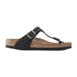 Klapki Birkenstock Gizeh Bs W 1020380 czarne. Czarne klapki damskie bez wzorów, z materiału, bez obcasa. Za 561.52 zł.
