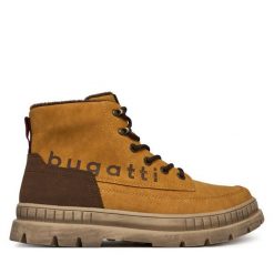 Trapery Bugatti. Brązowe buty zimowe męskie Bugatti, bez zapięcia. Za 419.99 zł.