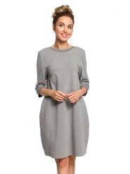 Made of emotion Sukienka w kolorze szarym rozmiar: L. Szare sukienki damskie Made Of Emotion, l, bez wzorów, bez kołnierzyka, bez ramiączek, midi. Za 131.12 zł.