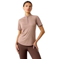 Damska koszulka jeździecka z zamkiem 1/4 Ariat Soquel. Niebieskie t-shirty damskie Ariat, m, bez wzorów, z materiału, bez kołnierzyka. Za 280.00 zł.