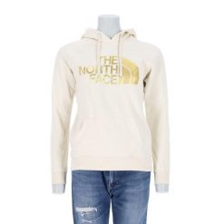 Damska bluza z kapturem TNF beżowa. Brązowe bluzy sportowe damskie The North Face, l, bez wzorów, z materiału, bez ramiączek, z kapturem. Za 114.98 zł.