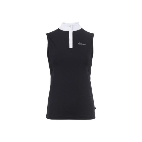 Damska koszulka polo 1/4 z zamkiem błyskawicznym Cavallo. Czarne bluzki sportowe damskie CAVALLO, z dżerseju, bez kołnierzyka, bez ramiączek. Za 245.50 zł.