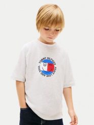 Tommy Hilfiger T-Shirt Smiley Flag KB0KB10269 Szary Regular Fit. Szare t-shirty chłopięce Tommy Hilfiger, bez wzorów, z bawełny, bez ramiączek. Za 129.99 zł.