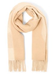 BOSS szalik tkany - Vianna Kobiety biały|beżowy, ONE SIZE. Białe szaliki i kominy damskie Boss, bez wzorów, z wełny. Za 449.95 zł.